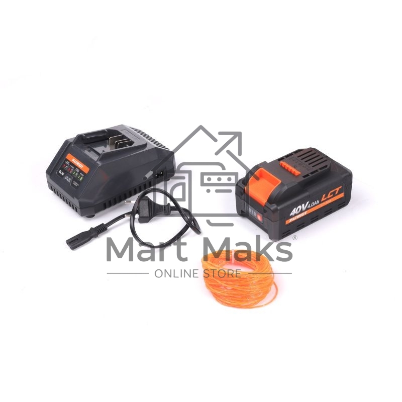 Триммер аккумуляторный PATRIOT TR4024XL, 40B платформа LCT, ширина кош. 30см, запасная леска, один АКБ (4,0А*ч) и ЗУ