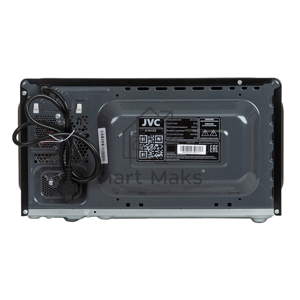 Микроволновая печь JVC JK-MW130M черный, 20 л, 700 Вт, переключатели - поворотный механизм