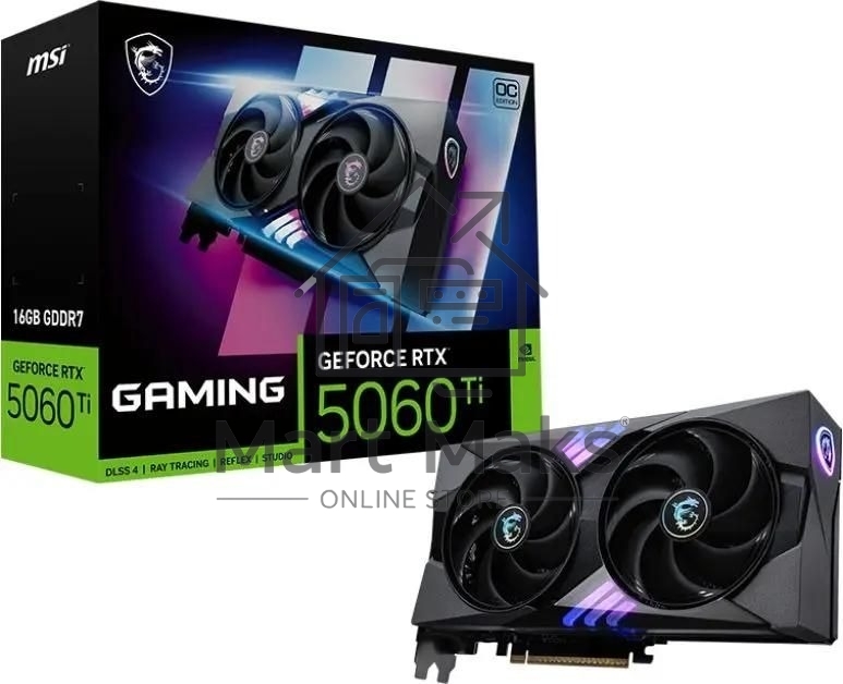 Видеокарта MSI PCIE16 RTX5060TI 16GB RTX 5060 Ti 16G GAMING OC