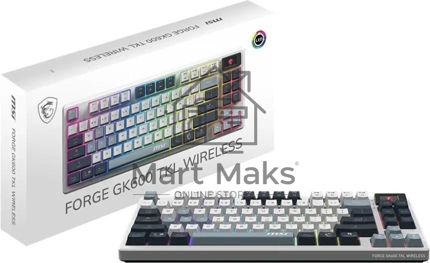 Клавиатура MSI FORGE GK600, USB, белый/синий
