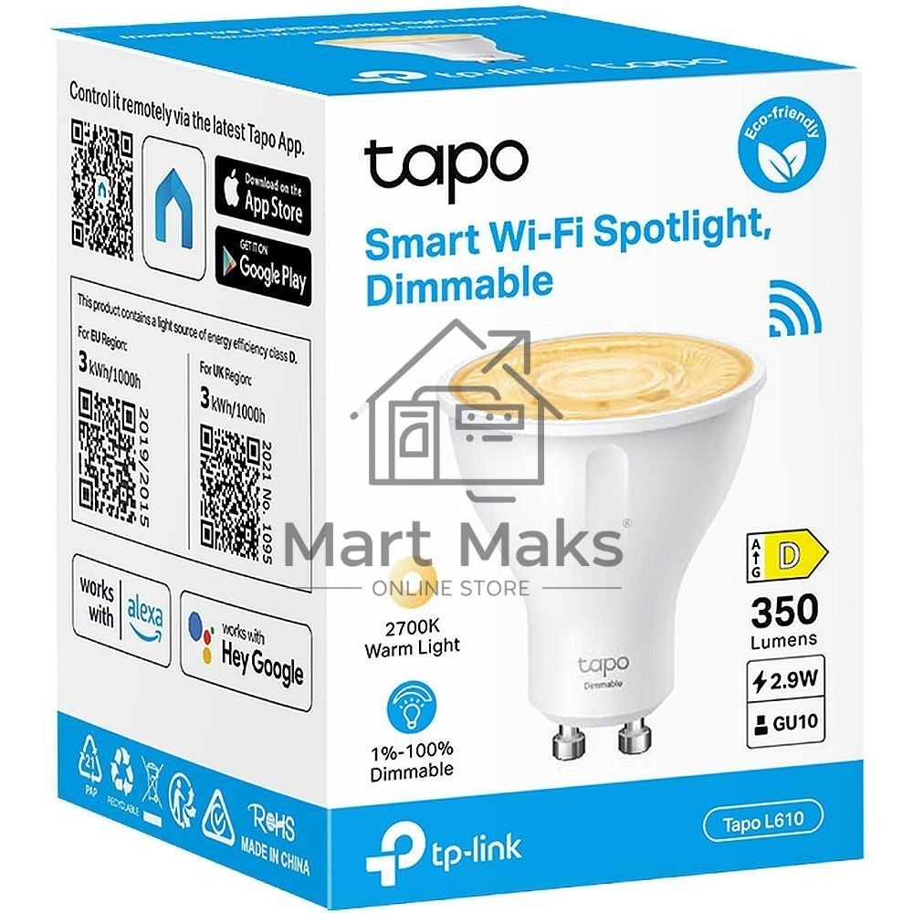 Умная диммируемая Wi-Fi лампа TP-Link Tapo L610