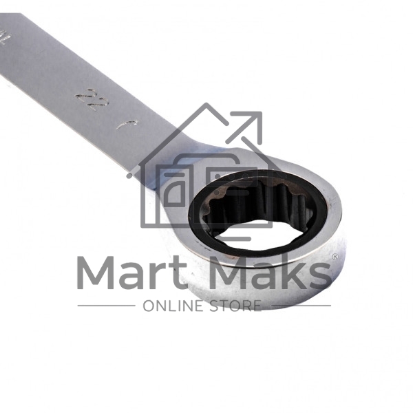 Ключ комбинированный трещоточный Matrix 14814 22 мм, CrV зеркальный хром