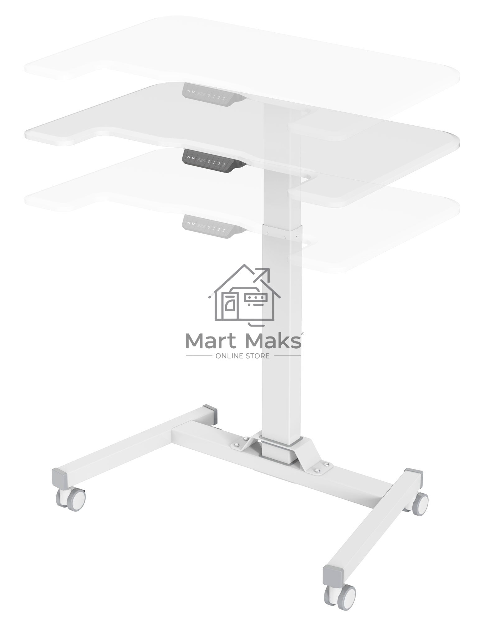 Стол для ноутбука Cactus VM-FDE101 столешница МДФ белый 80x60x123см (CS-FDE101WWT)
