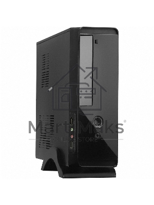 Компьютерный корпус MiniITX ExeGate MI-209 Black, miniITX/mATX, (M300, 80мм), 2*USB, Audio