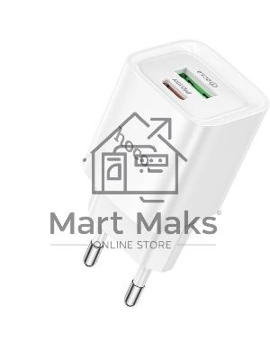 Сетевое зарядное устройство HOCO C147A 1USB+1Type-C 3.0A PD 20W+QC3.0, белый