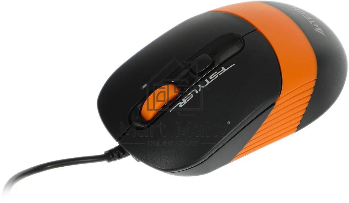Комплект клавиатура+мышь A4Tech FStyler F1010 проводной, USB, 1600 DPI, чёрный/оранжевый
