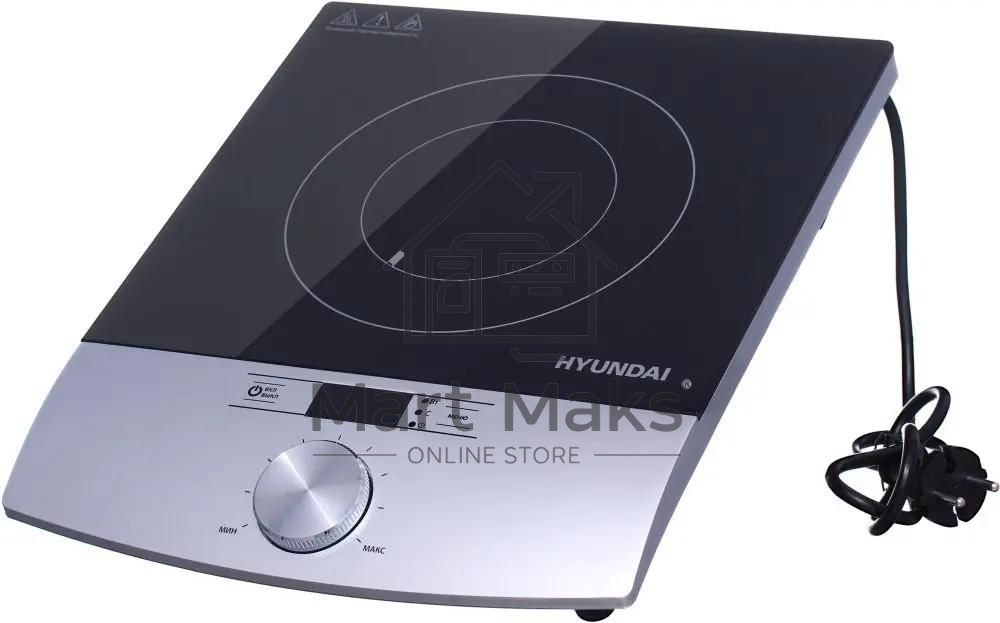Плита настольная электрическая Hyundai HYC-0102 серебристый/черный стеклокерамика