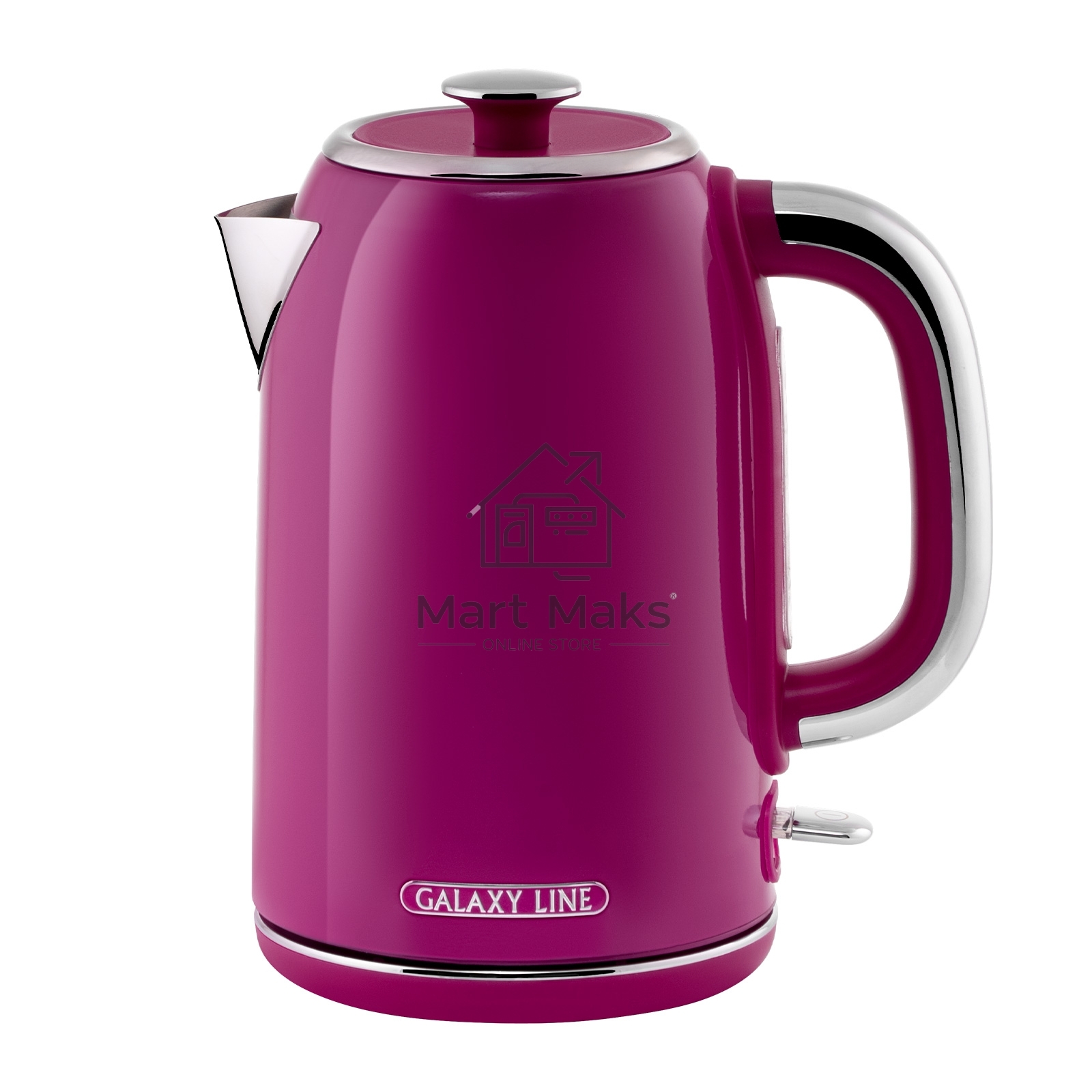 Чайник электрический Galaxy Line GL 0346, малиновый джем, металл, 2200 Вт, 1,7 л