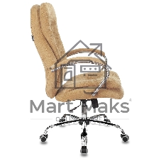 Кресло руководителя Бюрократ T-9950SL Fabric горчичный Velvet 73, крестовина металл хром