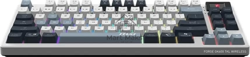 Клавиатура MSI FORGE GK600, USB, белый/синий