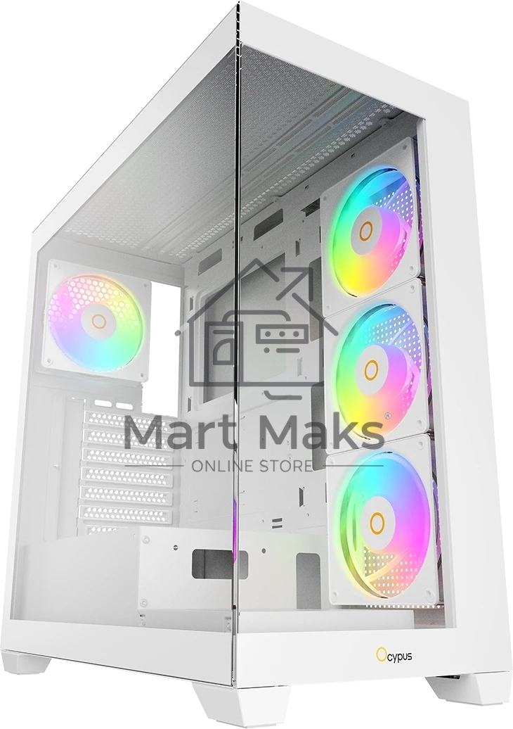 Компьютерный корпус Ocypus Gamma C72 WH ARGB  ATX / win / white / 4 ARGB fans / no PSU / Tempered Glass