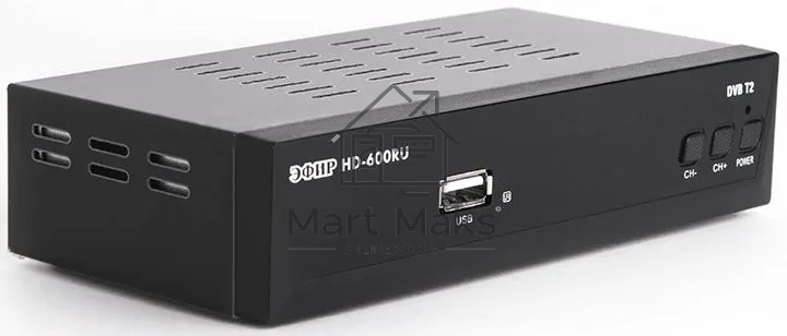 Ресивер эфирный цифровой DVB-T2 HD HD-600RU металл, дисплей, Эфир