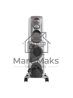 Обогреватель масляный Ресанта ОМ-9НВ (9 секций), белый, 2400 Вт, 25 м2, термостат