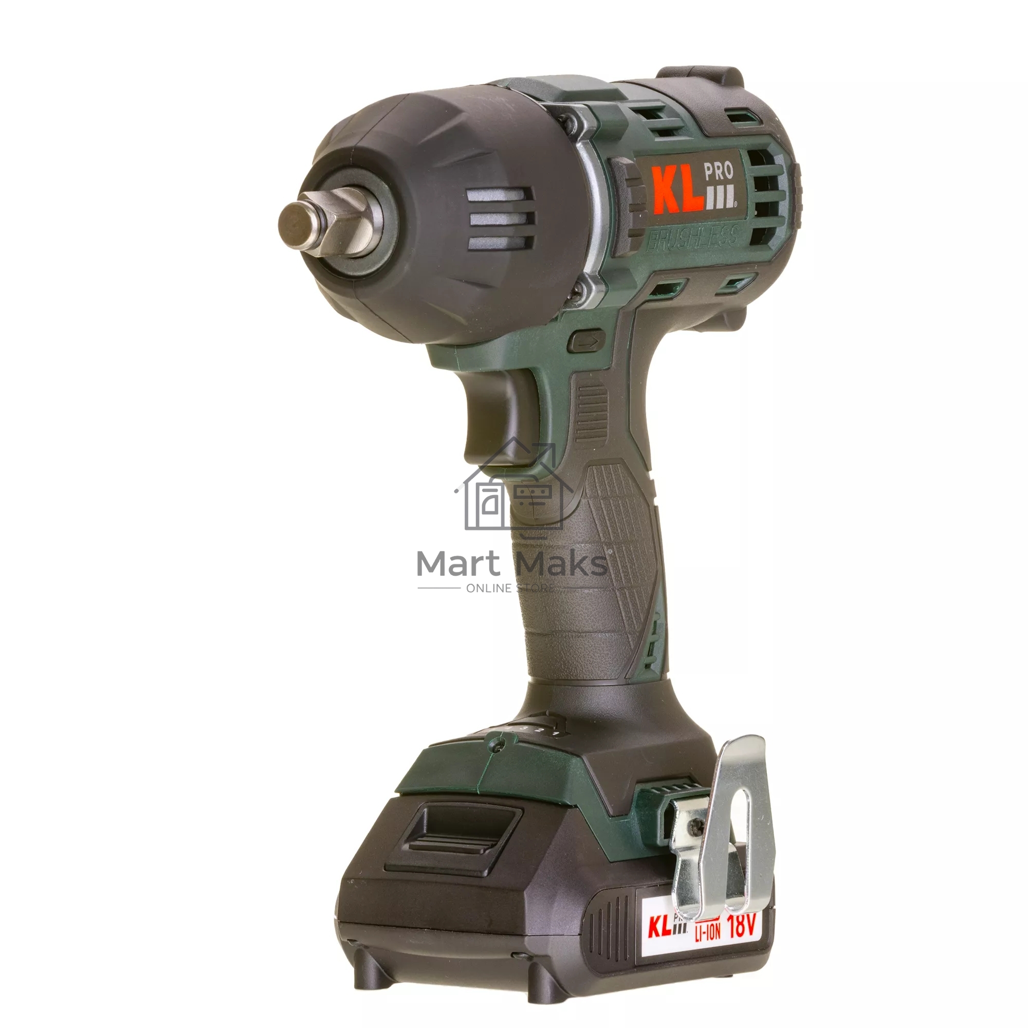 Профессиональный бесщеточный гайковерт аккумуляторный KLPRO KLSS18BH-20 (18В, Li-ion-2шт, 2.0А·ч, 400Нм, 2 скорости, подсветка,З/У,в кейсе)