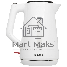 Электрочайник Bosch TWK1M121 белый, 1.7 л, 2400 Вт, скрытый нагревательный элемент