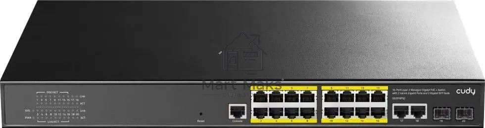 Коммутатор Cudy GS2018PS2-200W (L2) 16x1Гбит/с 2SFP 16PoE+ 200W управляемый