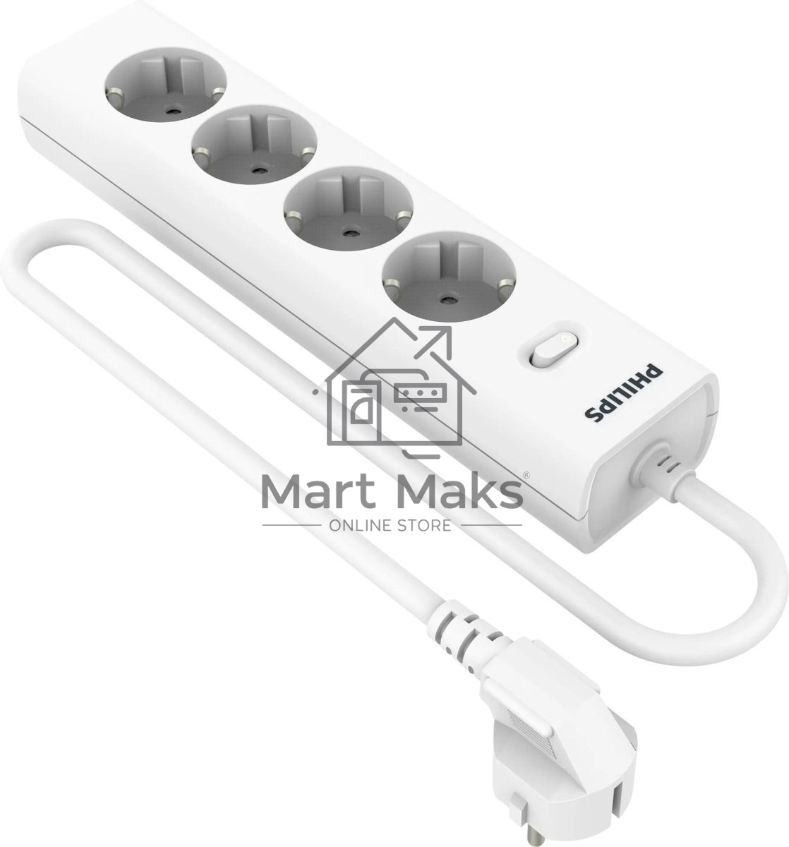Сетевой фильтр Philips CHP2145WB/51, 3м, 4 розетки, белый