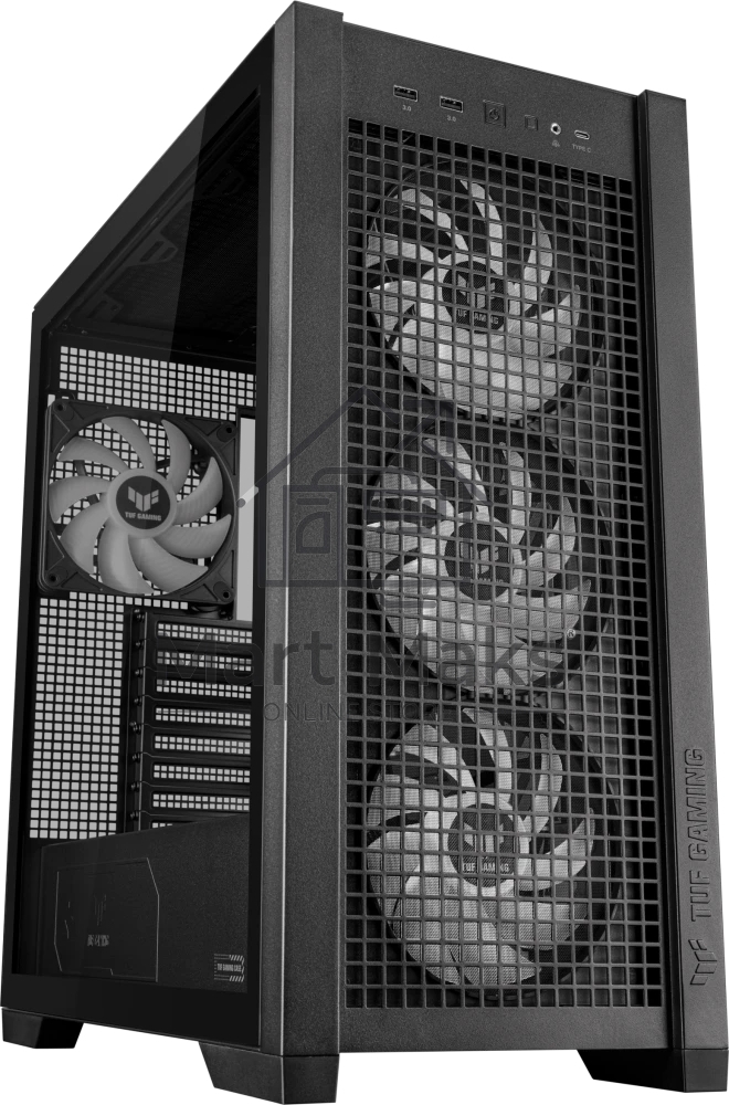 Компьютерный корпус ASUS TUF GAMING GT302 TG ARGB черный (90DC00I0-B19000) GT302/ARGB FANS/BLK