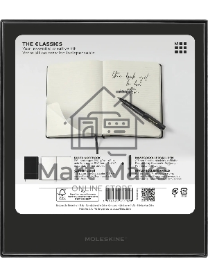 Набор Moleskine блокнот/ручка блокнот: Classic Large линейка черный