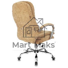 Кресло руководителя Бюрократ T-9950SL Fabric горчичный Velvet 73, крестовина металл хром