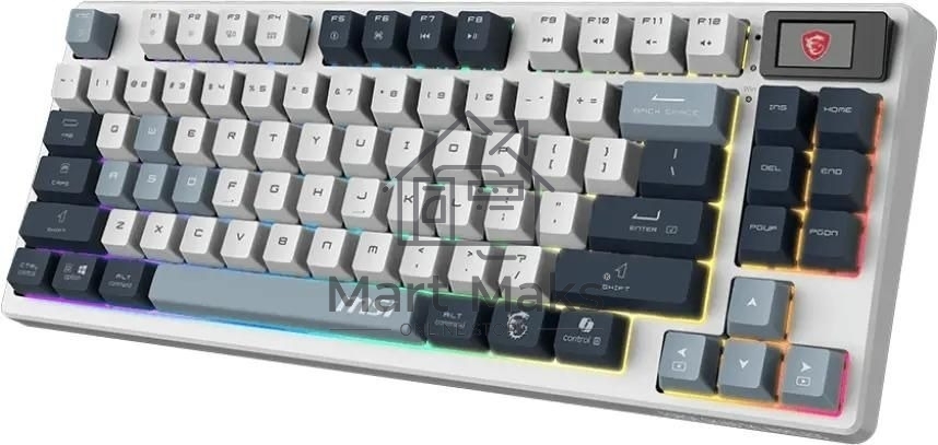 Клавиатура MSI FORGE GK600, USB, белый/синий