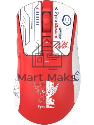 Мышь беспроводная A4Tech Bloody R73 Ultra красный/рисунок оптическая 20000dpi беспров. USB-C 7but (R73 ULTRA PYRO BLAZE)