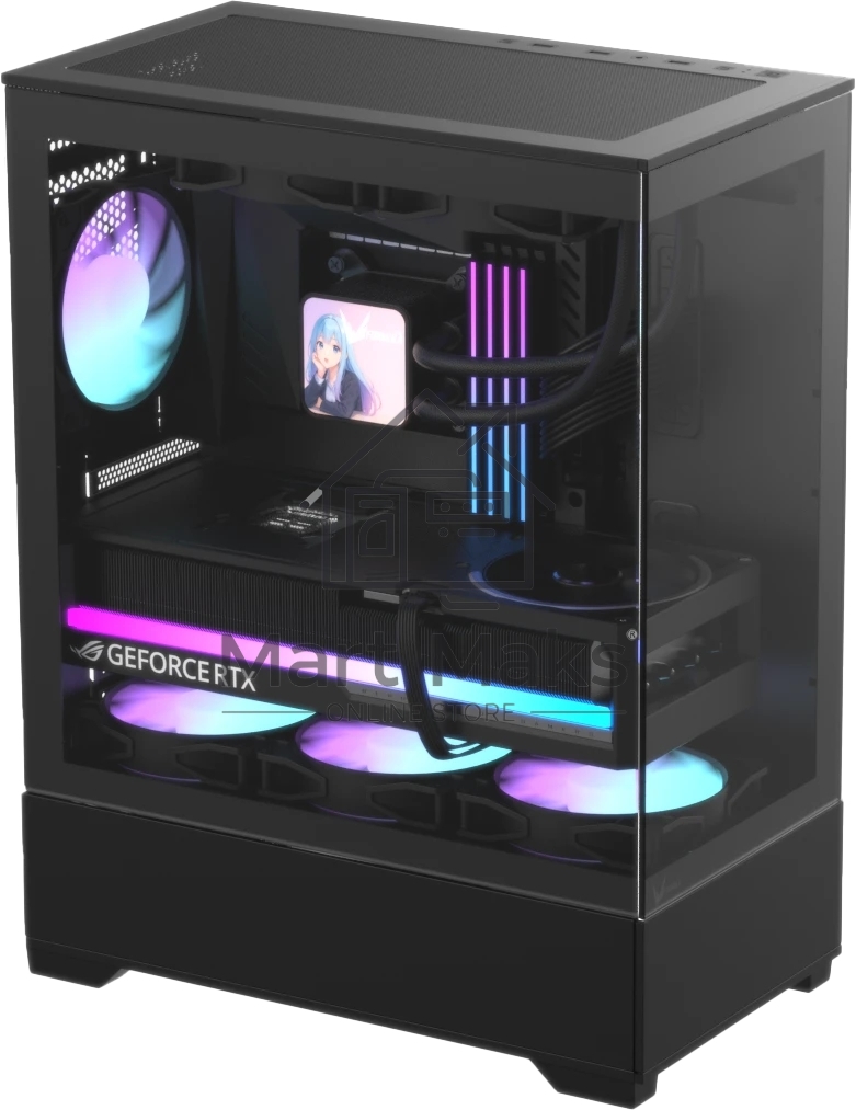 Корпус Formula Crystal Z1 Plus AR V2 Black, Mini-Tower, чёрный, 3 x 120 мм