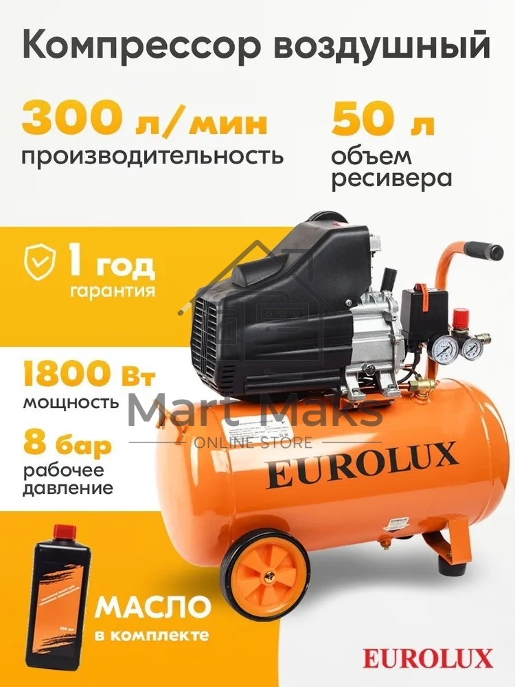 Компрессор Eurolux КМП-1800EU 900/74/3/41