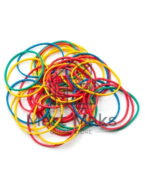 Резинки для купюр Silwerhof 189020 d=60 мм, ширина 2 мм, 1000 гр, ассорти, пластиковый пакет