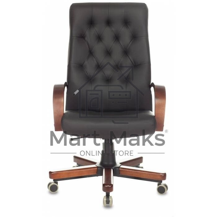 Кресло руководителя Бюрократ T-9928WALNUT/ECO черный, эко.кожа, крестовина металл/дерево