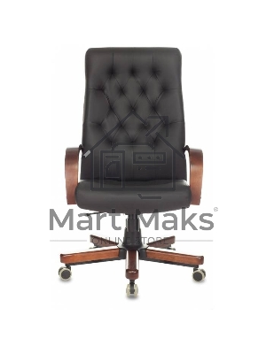 Кресло руководителя Бюрократ T-9928WALNUT/ECO черный, эко.кожа, крестовина металл/дерево