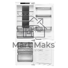 Встраиваемый холодильник Maunfeld MBF17754NFWHGR LUX Inverter белый двухкамерный 179/66 л морозилка снизу, NoFrost