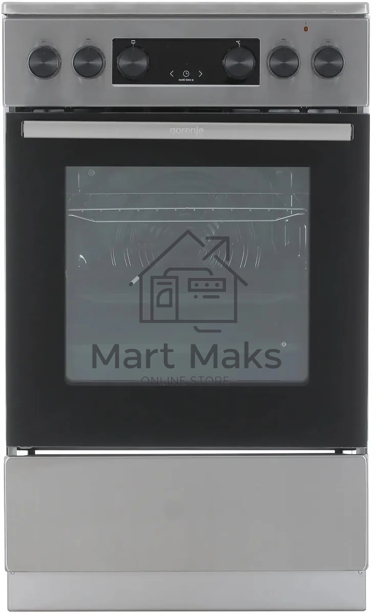 Плита электрическая Gorenje GEC5C40XAOT серебристый, конфорок 4 шт, духовка 70 л, 50 см x 85 см x 59.4 см