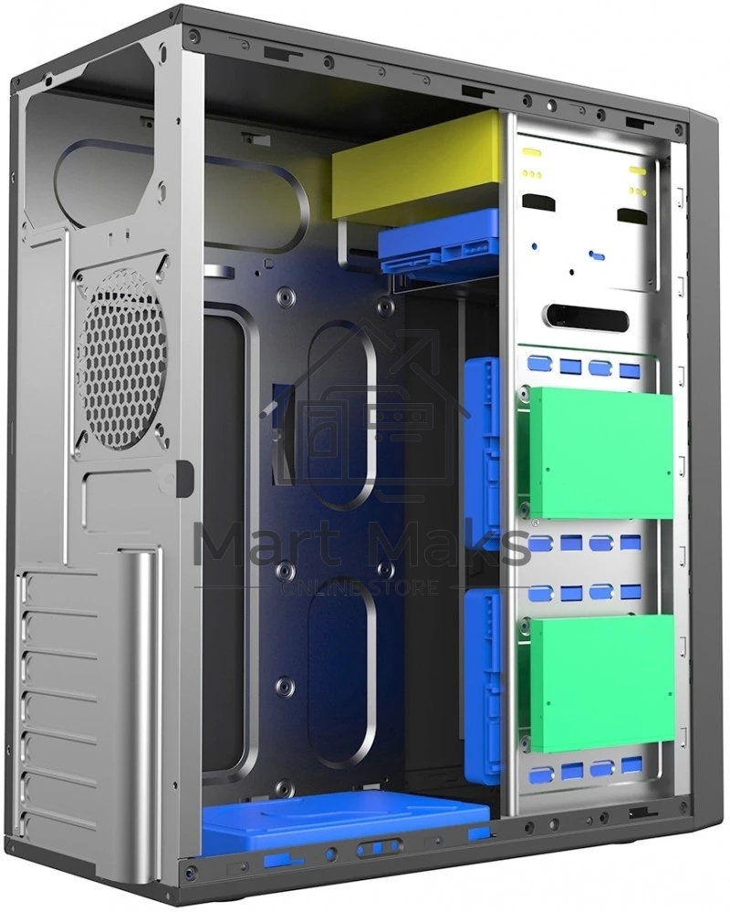 Компьютерный корпус c блоком питания Foxline FL-301-FZ450-RW ATX case, черный, 450 Ватт w/PSU 450W 8см, w/4xUSB 2.0, w/o FAN, w/DVD-RW, w/C13-C14 cable 1.5m