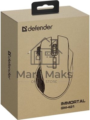 Мышь беспроводная/проводная Defender Immortal GM-421 черный, 10000 dpi, радиоканал, Bluetooth, USB, кнопки - 9