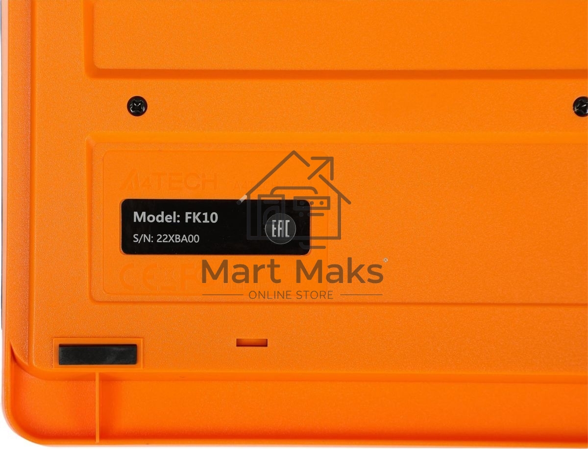 Комплект клавиатура+мышь A4Tech FStyler F1010 проводной, USB, 1600 DPI, чёрный/оранжевый