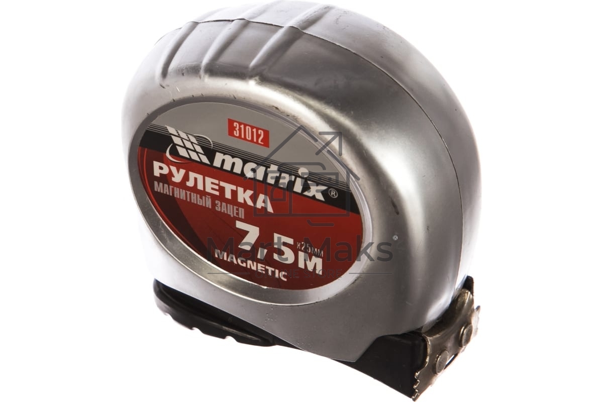 Рулетка MATRIX Magnetic, 7,5 м х 25 мм, магнитный зацеп 31012