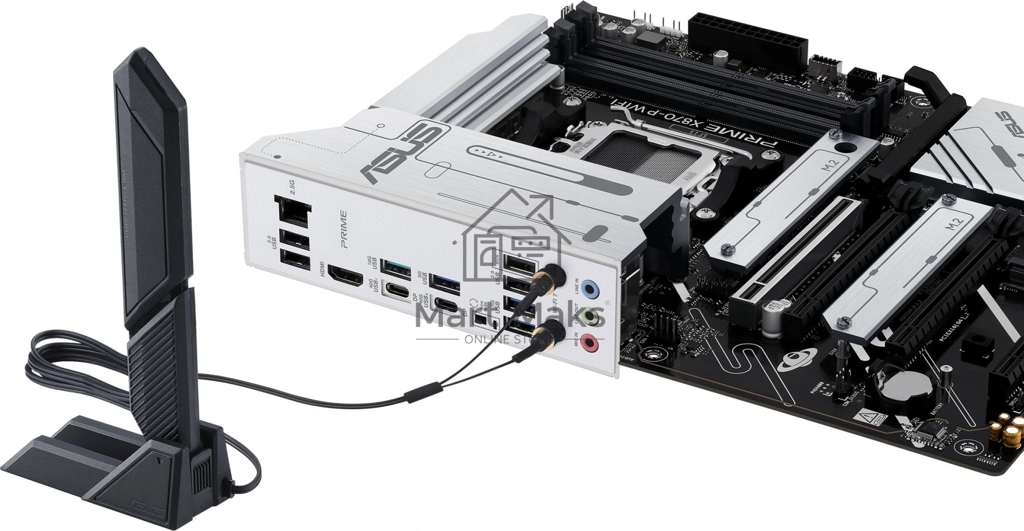 Материнская плата ASUS PRIME X870-P WIFI, AM5, AMD X870, 4xDDR5, 2xSATA, 4xM.2, 1xPCI-E 5.0 x16, 2xPCI-E 4.0 x1, 1xHDMI, 2xUSB-C, 1x 2.5Gb LAN, 4xUSB-A 3.2 Gen 1, 1xUSB-A 3.2 Gen 2, 4xUSB-A 2.0, 3x3.5 мм, 7.1, 1xWi-Fi 7, ATX