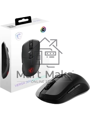 Мышь беспроводная/проводная MSI VERSA 300 черный, 8000 dpi, радиоканал, Bluetooth, USB, кнопки - 6