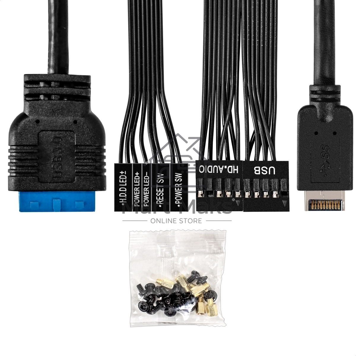 Компьютерный корпус Minitower ExeGate BAA-308UC-AAA400 (mATX, БП AAA400 с вент. 8см, 1*USB+1*USB3.0+1*TypeC, HD Audio, черный)