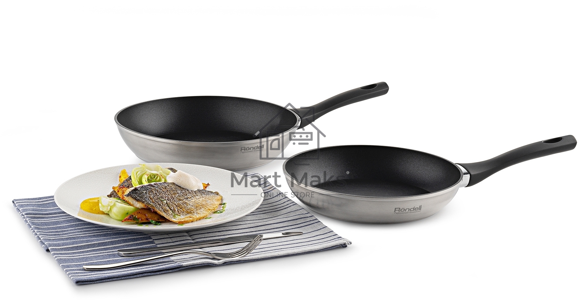 Сковорода Rondell Platino RDA-1471 круглая 24см покрытие: Xylan Plus ручка несъемная (без крышки) стальной