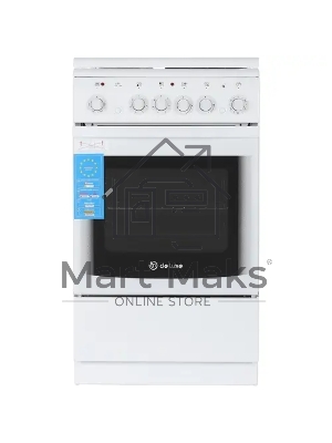 Плита комбинированная De Luxe 506022.05ГЭ (КР) ЧР 030 белый, конфорок 2 газовых и 2 электрических, духовка 54 л, 50 см x 85 см x 60 см
