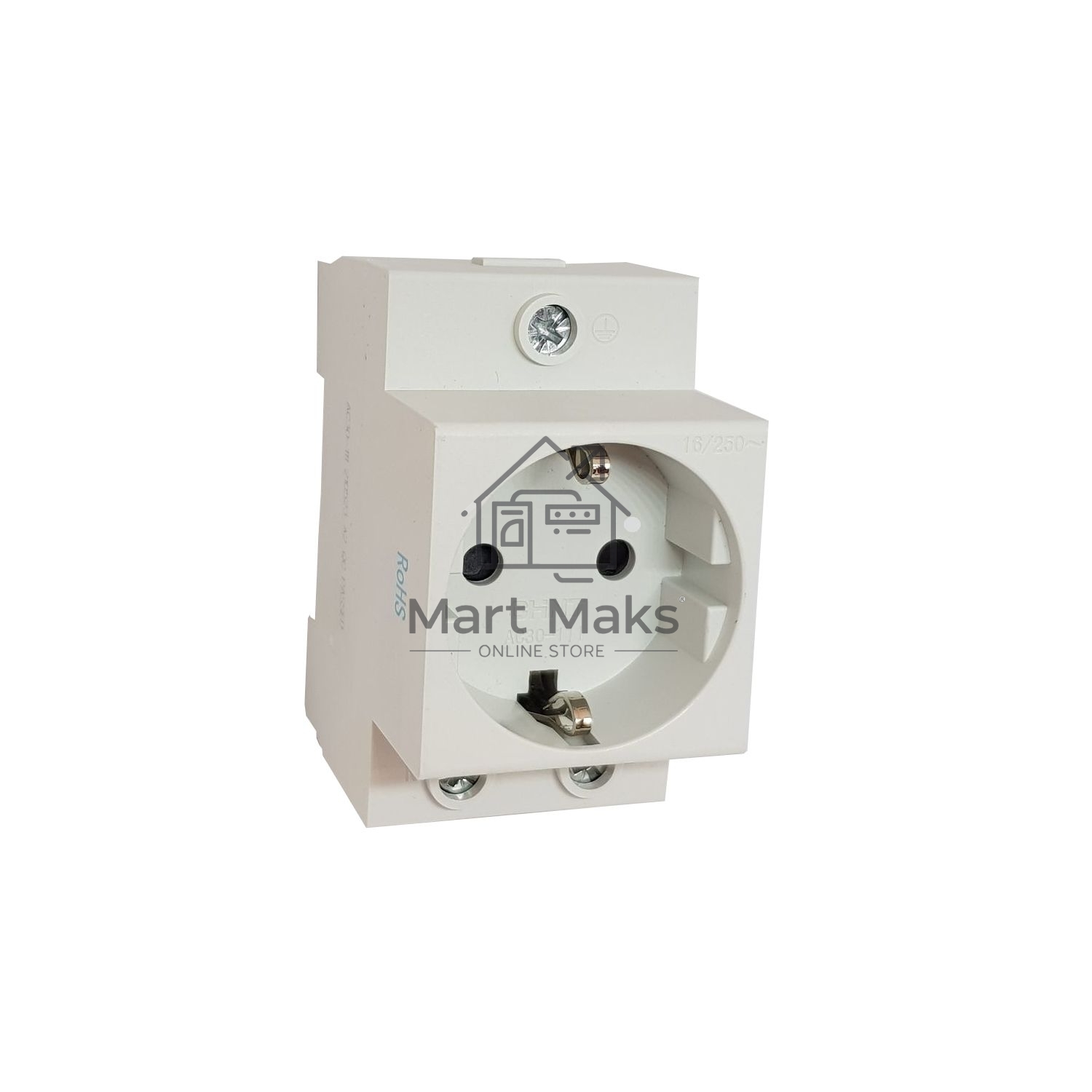 Розетка CHINT AC 30-111 (775001) с заземл. контактом на DIN-рейку (R)