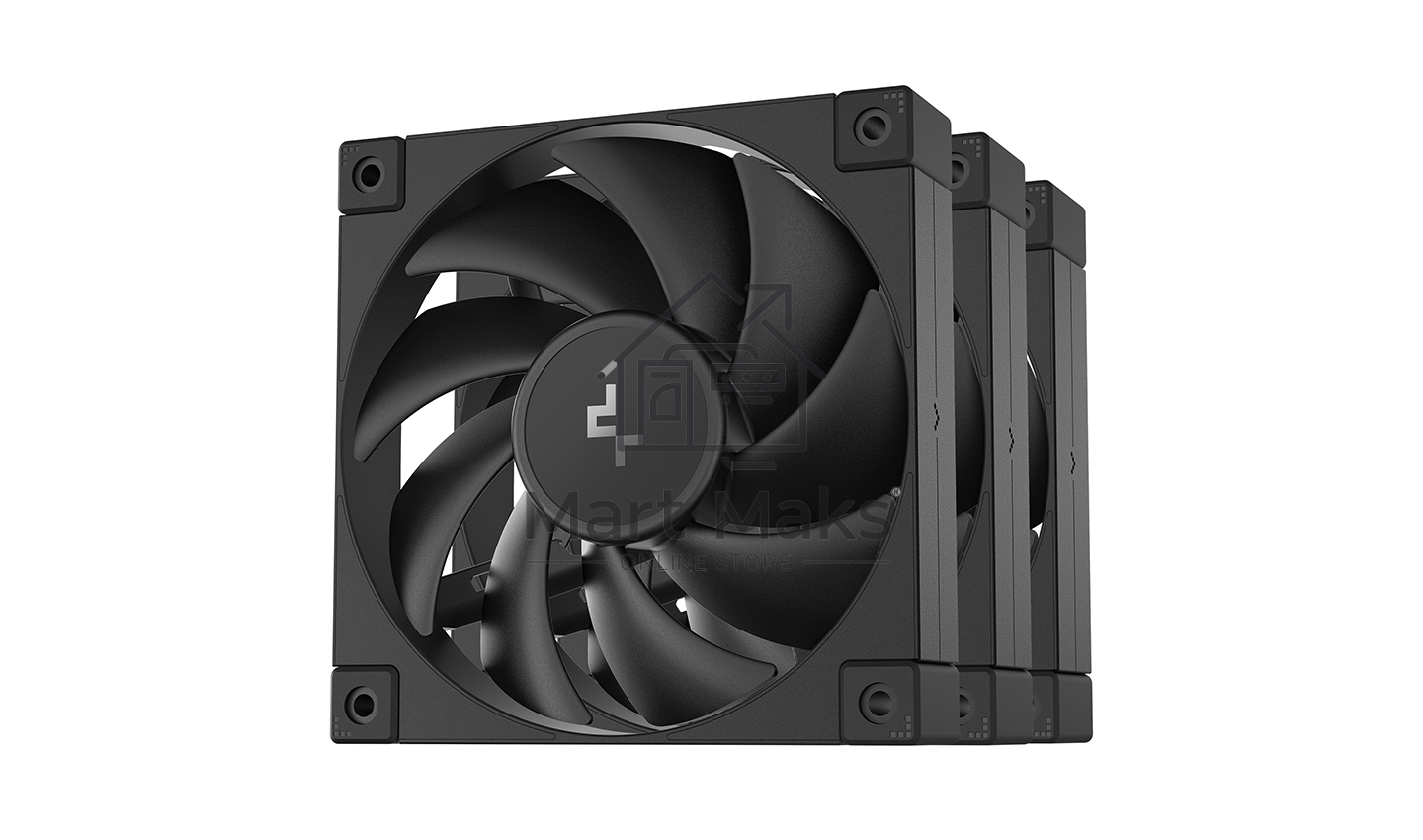 Комплект вентиляторов для корпуса DEEPCOOL FD12-3 IN 1 черный, 120 мм, 2050 об/мин, 27.6 дБ, 4 pin
