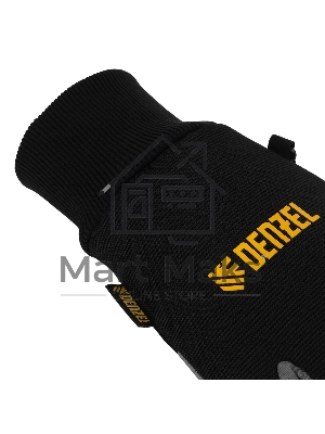 Перчатки универсальные Denzel 68092 двойные, работа с сенсорным экраном, вязаная манжета, размер 8