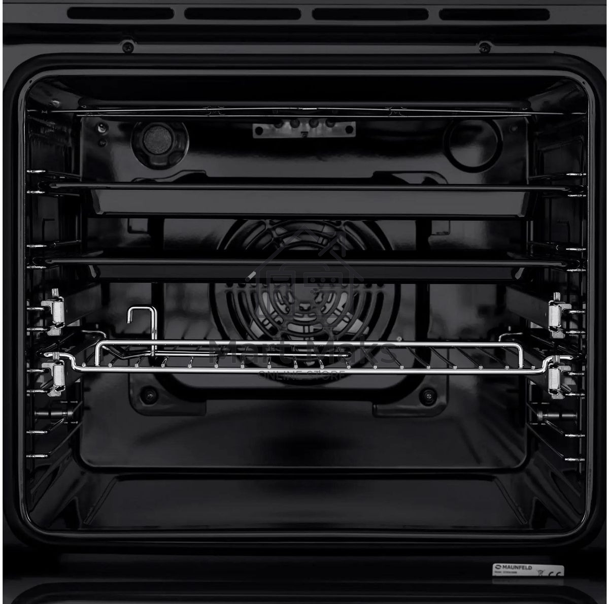 Шкаф духовой электрический Maunfeld EOEH.5811B, встраиваемый, 59л, дверца с 2 стеклами, черный