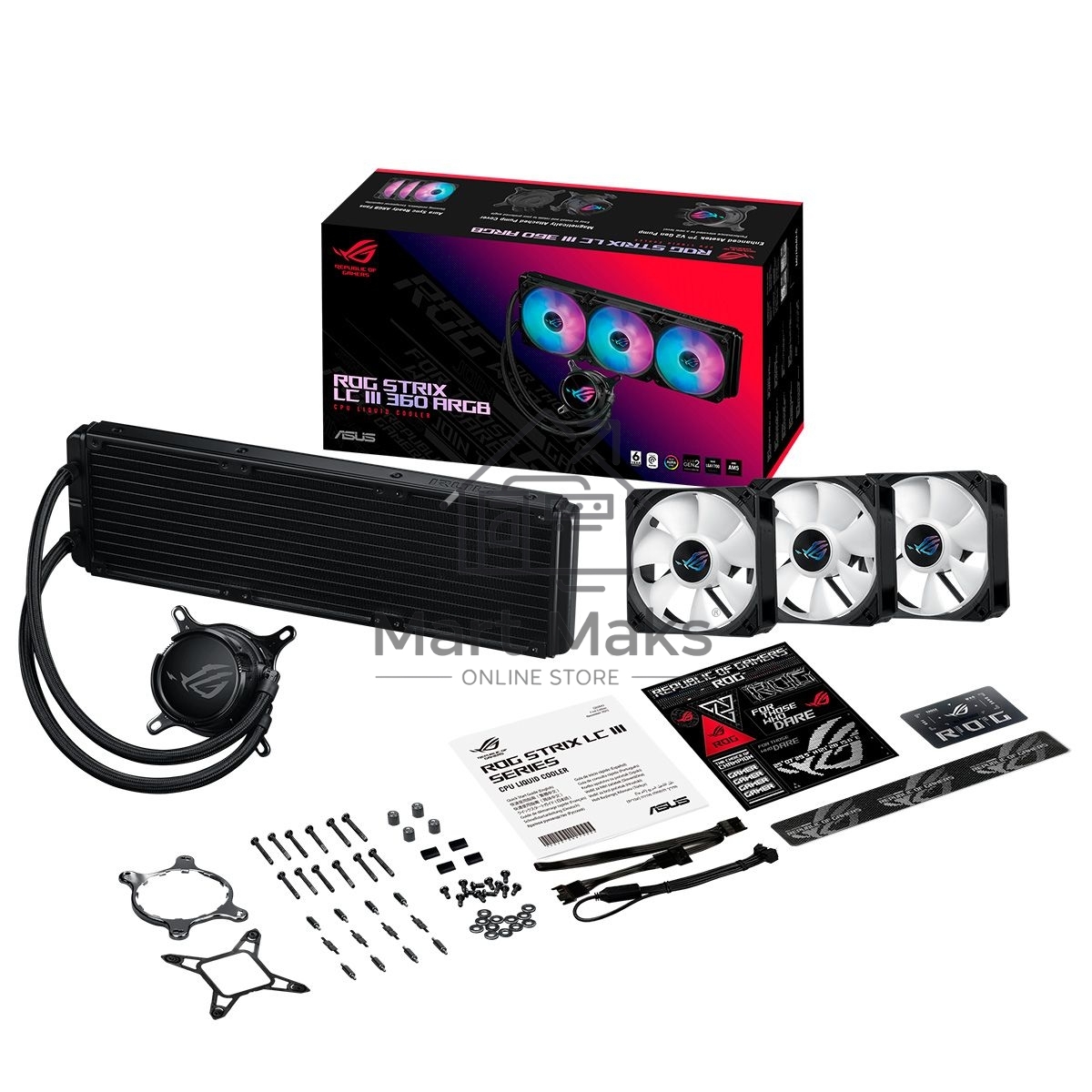 Жидкостная система охлаждения ASUS ROG STRIX LC III 360 ARGB 90RC00T1-M0UAY0 черный 120мм алюминий, 2200 об/мин, 36 дБ, 4 pin