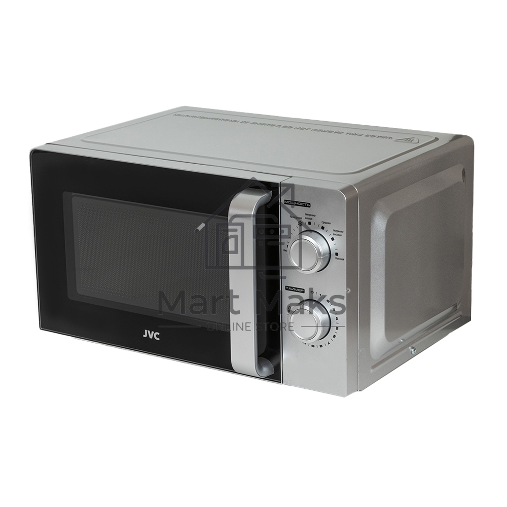 Микроволновая печь JVC JK-MW140M серебристый, 20 л, 700 Вт, переключатели - поворотный механизм