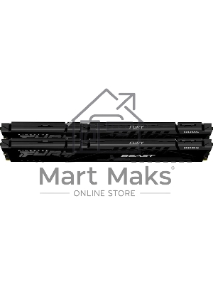 Оперативная память Kingston Fury Beast, DDR5, 32Gb (2x16Gb), 6400MHz, CL32, DIMM, с радиатором, черный