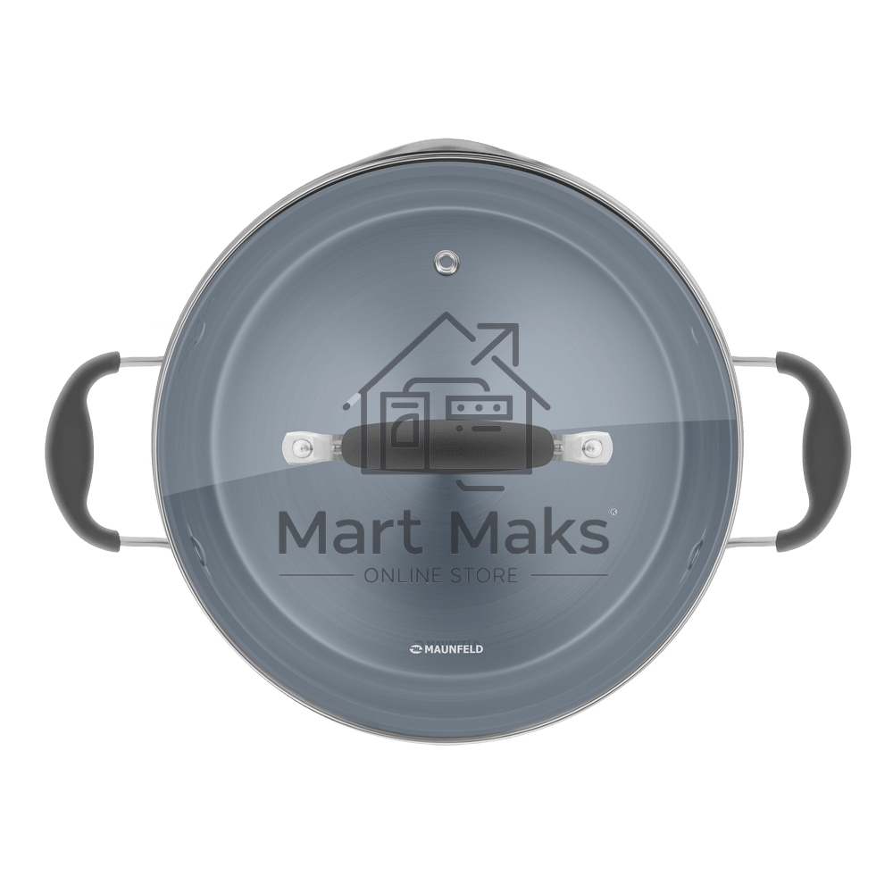 Кастрюля Maunfeld LAURA MCS40S08GR из нержавеющей стали со стеклянной крышкой, 22 см, 4 л.